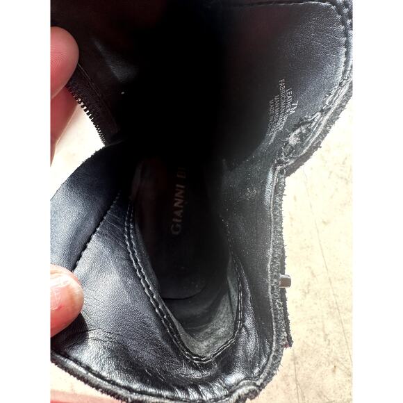 Gianni Bini Ankle Boots Suede 7M Leather Block Heel Ankle Boots Coquette Chic - Picture 5 of 9